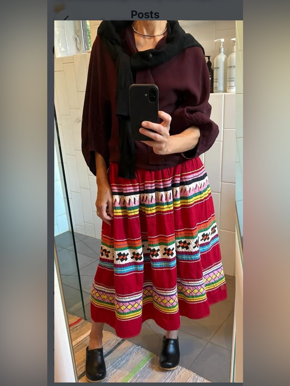 Marni aubergine-colored Crepe Top w/ Tie neck